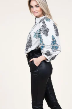 Poplin Blouse With Print Muguet | White... | Antik Batik | Little Soho