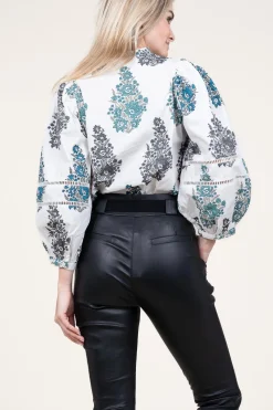 Poplin Blouse With Print Muguet | White... | Antik Batik | Little Soho