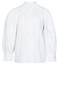 Poplin Blouse With Puffed Sleeves Rodo | White... | Antik Batik | Little Soho