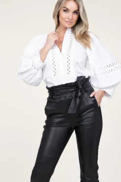 Poplin Blouse With Puffed Sleeves Rodo | White... | Antik Batik | Little Soho