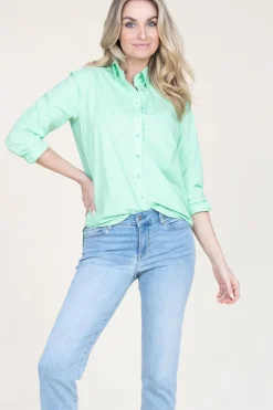 Poplin Boyfriend Blouse Iconic | Green... | Moment Amsterdam | Little Soho
