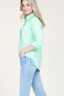 Poplin Boyfriend Blouse Iconic | Green... | Moment Amsterdam | Little Soho