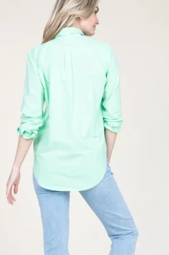 Poplin Boyfriend Blouse Iconic | Green... | Moment Amsterdam | Little Soho