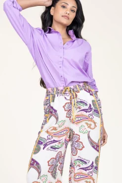 Poplin Boyfriend Blouse Iconic | Purple... | Moment Amsterdam | Little Soho