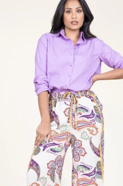 Poplin Boyfriend Blouse Iconic | Purple... | Moment Amsterdam | Little Soho