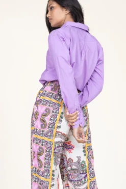 Poplin Boyfriend Blouse Iconic | Purple... | Moment Amsterdam | Little Soho