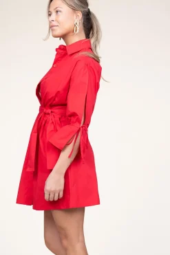 Poplin Button Through Dress With Pockets Valderice | Red... | Liu Jo | Little Soho