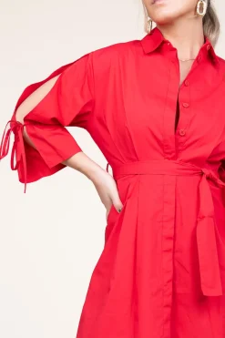 Poplin Button Through Dress With Pockets Valderice | Red... | Liu Jo | Little Soho