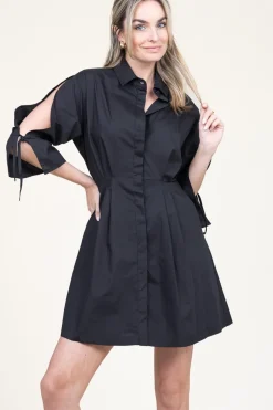 Poplin Button Through Dress With Pockets Valderice | Black... | Liu Jo | Little Soho