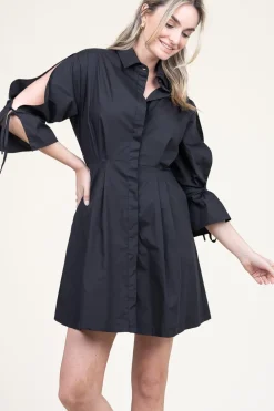 Poplin Button Through Dress With Pockets Valderice | Black... | Liu Jo | Little Soho