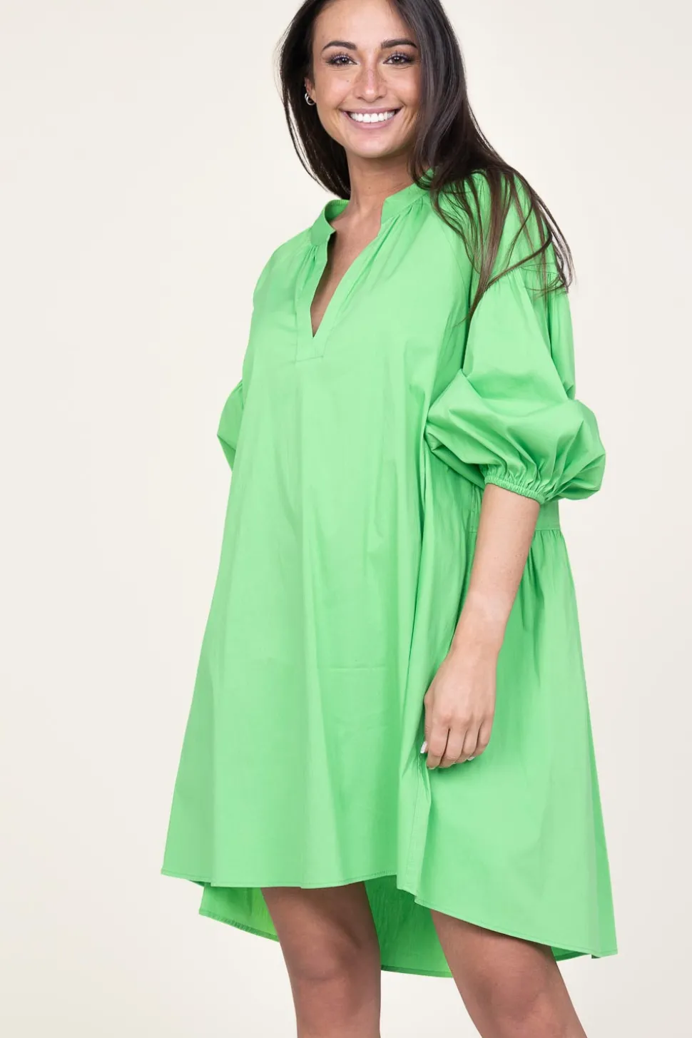 Poplin Dress Izoldi | Green... | Devotion | Little Soho