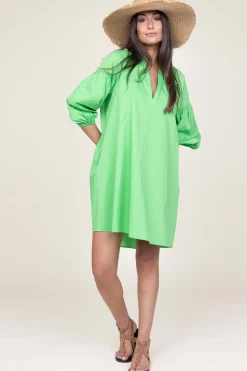 Poplin Dress Izoldi | Green... | Devotion | Little Soho