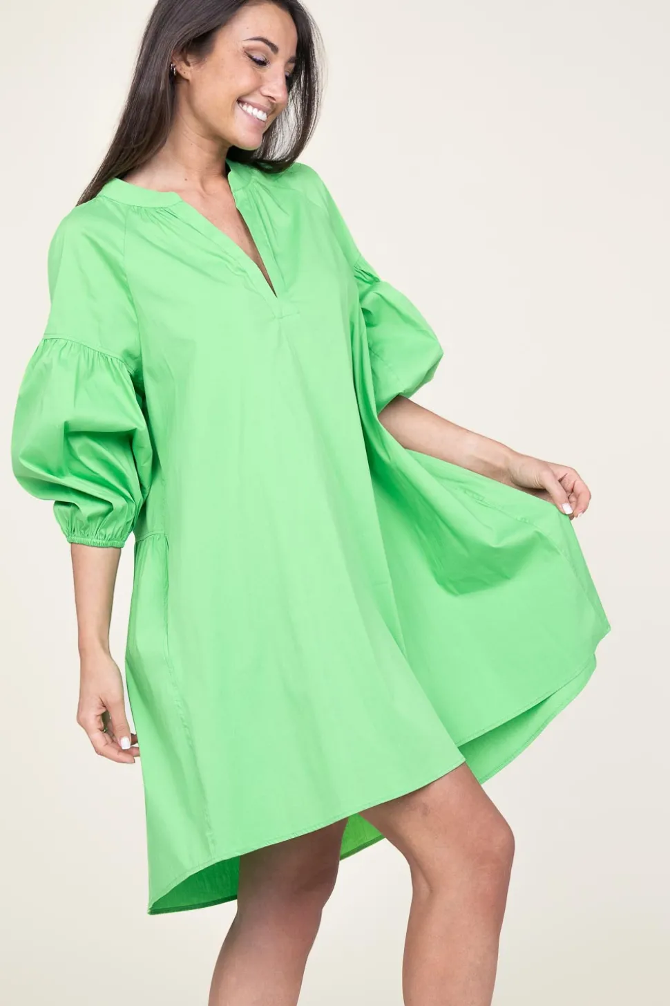 Poplin Dress Izoldi | Green... | Devotion | Little Soho