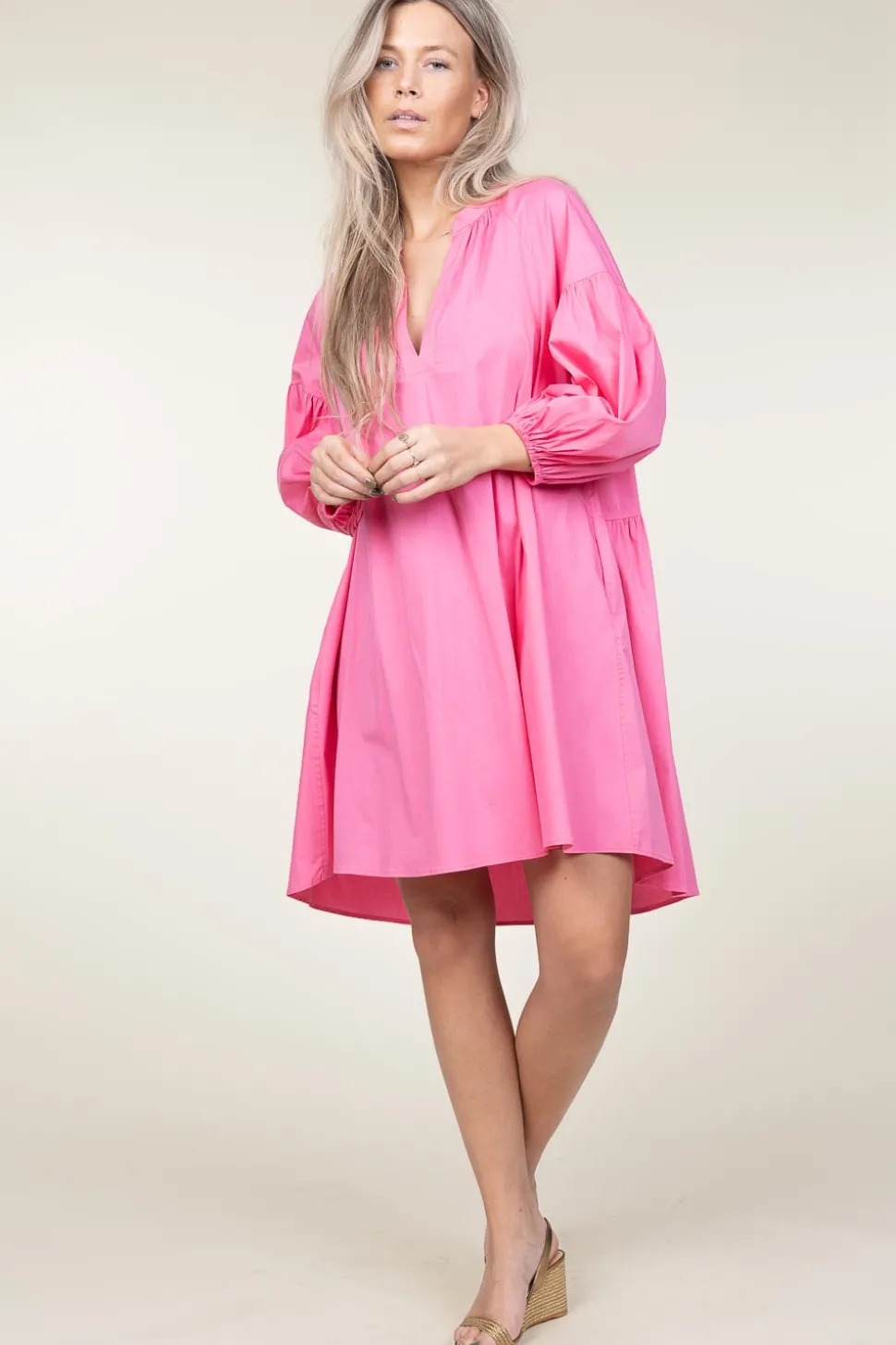Poplin Dress Izoldi | Pink... | Devotion | Little Soho