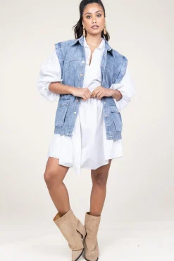 Poplin Dress With Belt Marlee | White... | Devotion | Little Soho