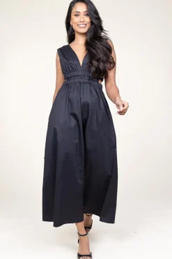 Poplin Dress With Cut-Outs Kalipso | Black... | Devotion | Little Soho