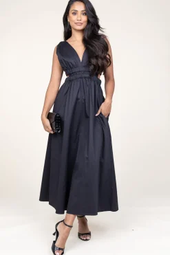 Poplin Dress With Cut-Outs Kalipso | Black... | Devotion | Little Soho
