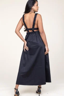 Poplin Dress With Cut-Outs Kalipso | Black... | Devotion | Little Soho
