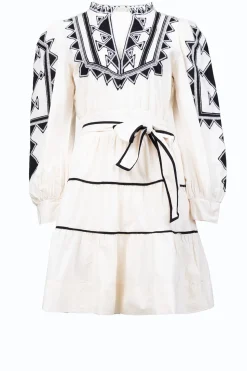 Poplin Dress With Embroidery Amalie | Natural... | Scarlett Poppies | Little Soho