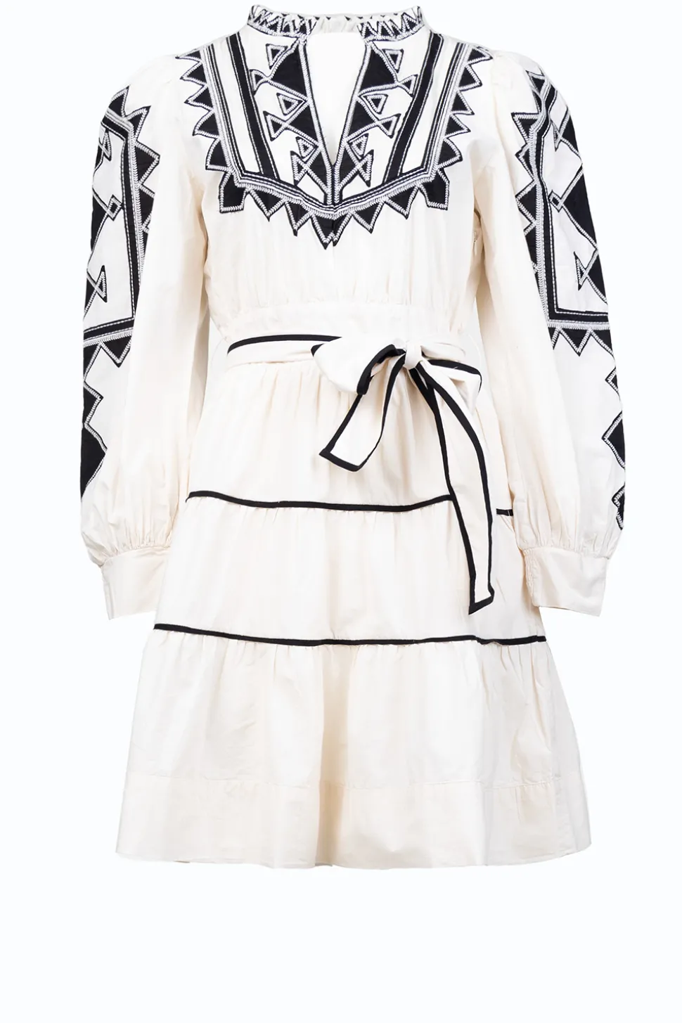 Poplin Dress With Embroidery Amalie | Natural... | Scarlett Poppies | Little Soho