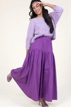 Poplin Maxi Skirt Pop | Purple... | Antik Batik | Little Soho