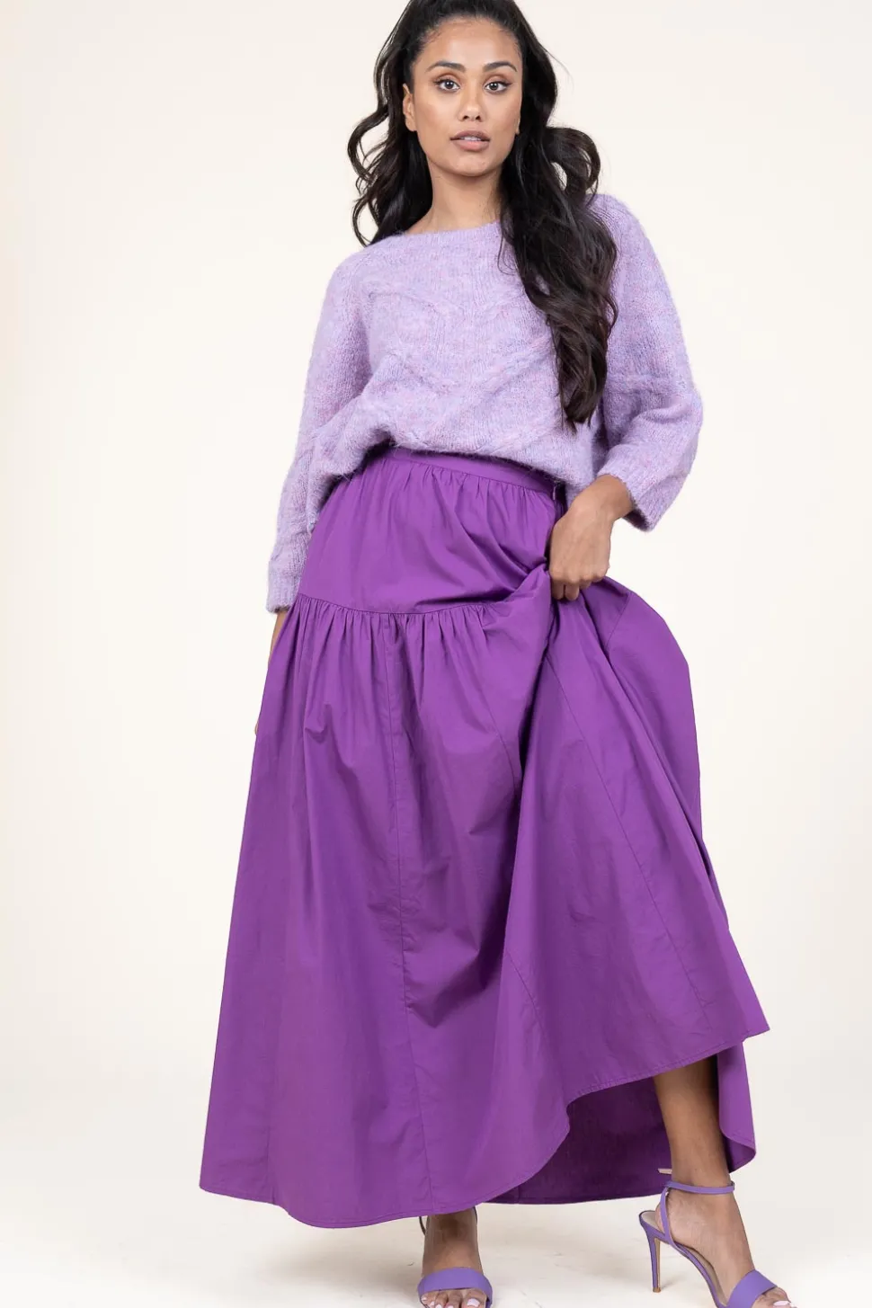 Poplin Maxi Skirt Pop | Purple... | Antik Batik | Little Soho
