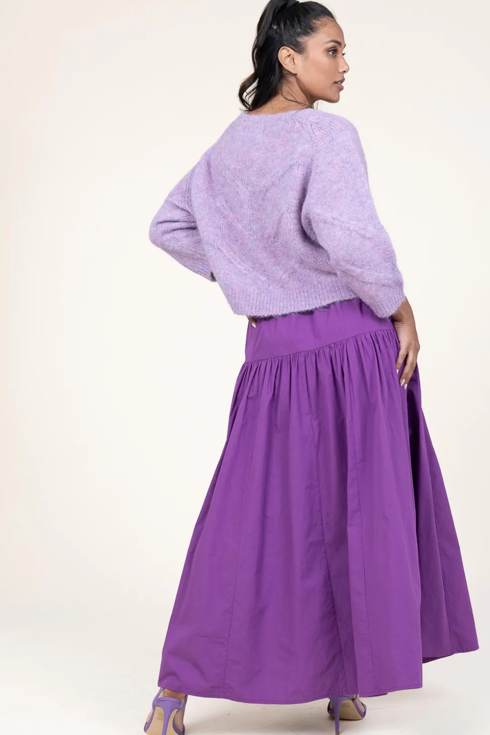 Poplin Maxi Skirt Pop | Purple... | Antik Batik | Little Soho
