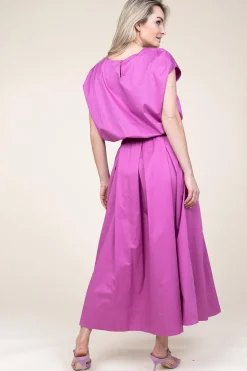 Poplin Maxi Skirt With Pockets Kelly | Fuchsia Purple... | Devotion | Little Soho