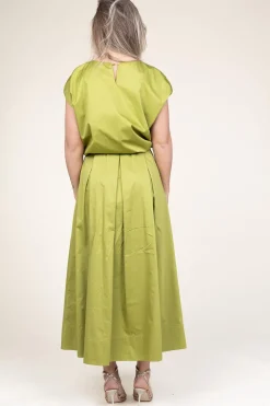 Poplin Maxi Skirt With Pockets Kelly | Green... | Devotion | Little Soho