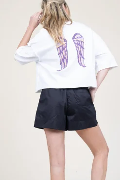 Poplin Short With Elastic Waistband Despoina | Black... | Devotion | Little Soho