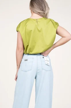 Poplin Top With Elastic Band Lanthi | Green... | Devotion | Little Soho