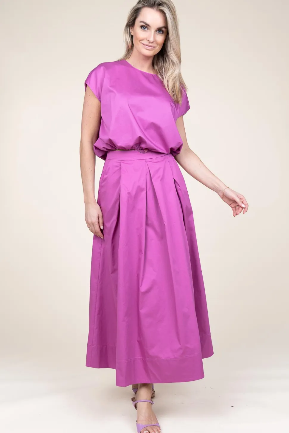Poplin Top With Elastic Band Lanthi | Fuchsia Purple... | Devotion | Little Soho