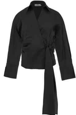 Poplin Wrap Top Ramona | Black... | Devotion | Little Soho