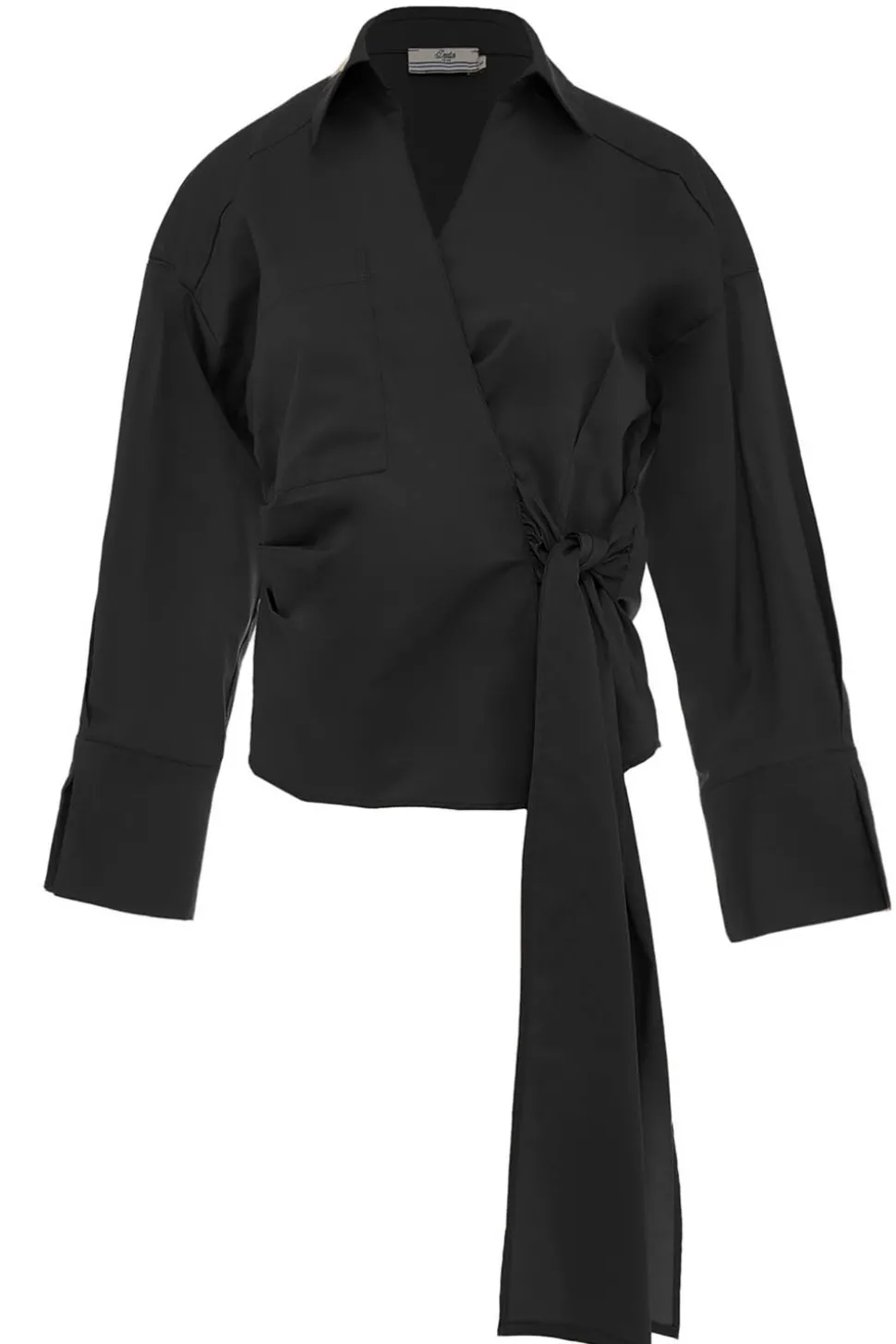 Poplin Wrap Top Ramona | Black... | Devotion | Little Soho