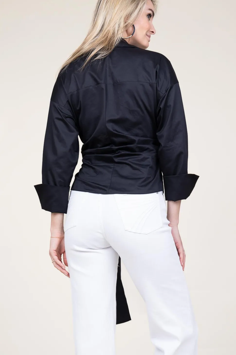 Poplin Wrap Top Ramona | Black... | Devotion | Little Soho