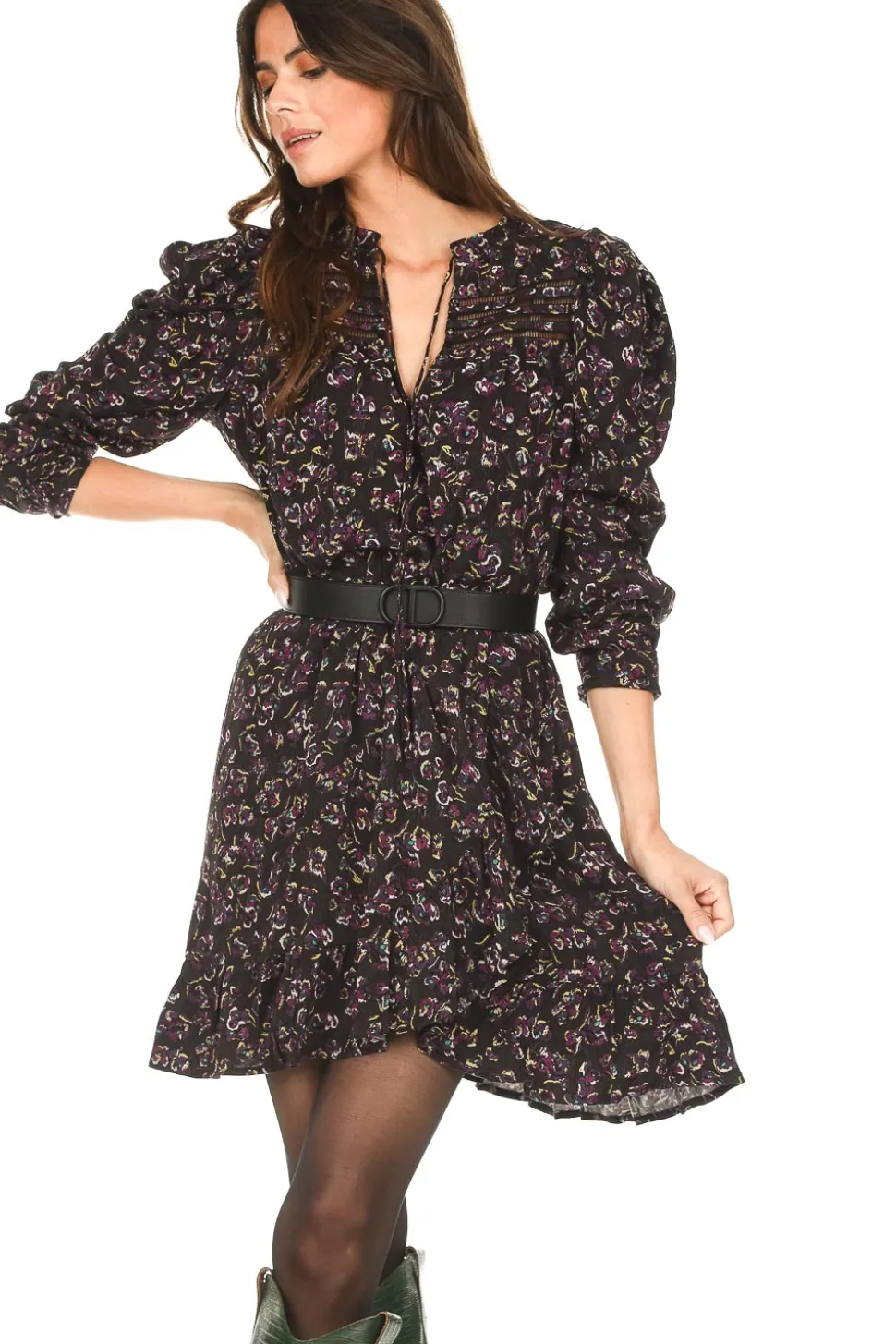 Printed Dress Rilda | Bordeaux... | Berenice | Little Soho