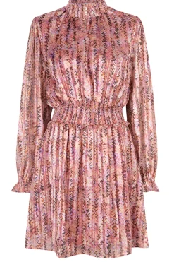 Printed Jaqcuard Dress With Lurex Vivida | Pink... | Dante 6 | Little Soho