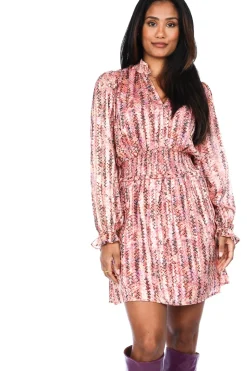 Printed Jaqcuard Dress With Lurex Vivida | Pink... | Dante 6 | Little Soho
