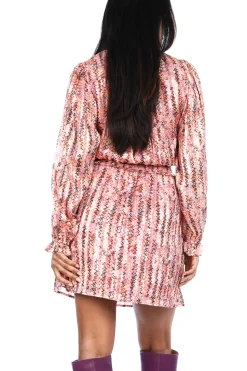 Printed Jaqcuard Dress With Lurex Vivida | Pink... | Dante 6 | Little Soho
