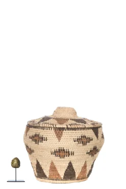 Printed Rattan Basket Abbey - Small | Natural... | Little Soho Living | Little Soho