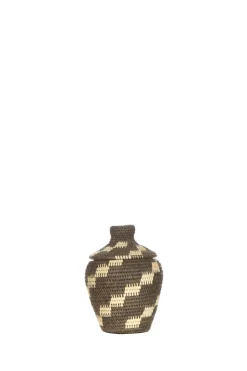 Printed Rattan Basket Billy - Small | Black & White... | Little Soho Living | Little Soho