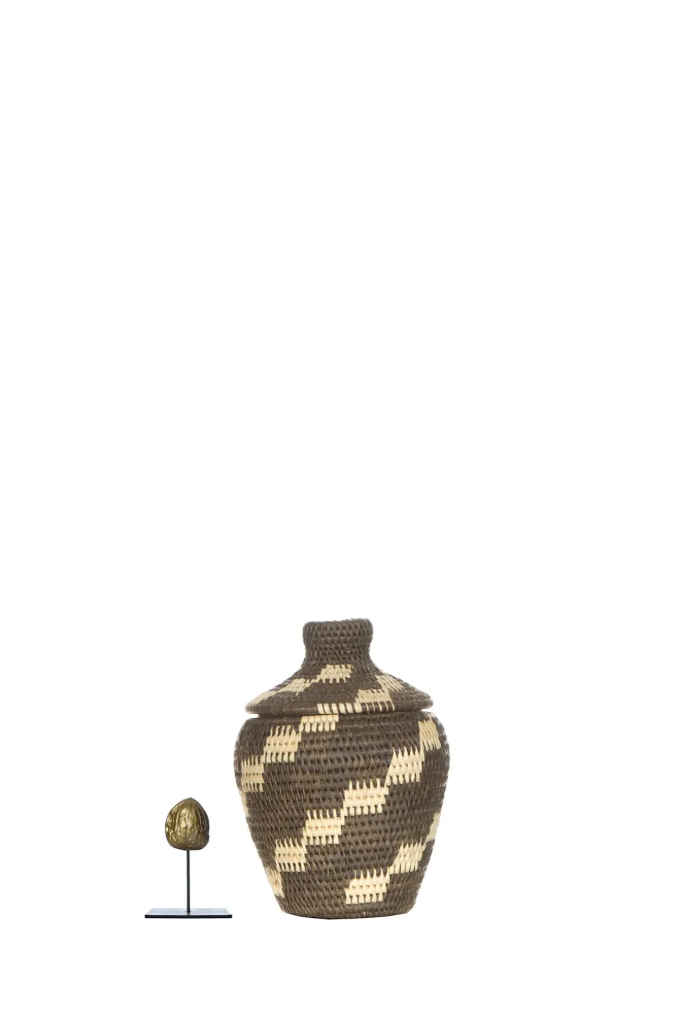 Printed Rattan Basket Billy - Small | Black & White... | Little Soho Living | Little Soho