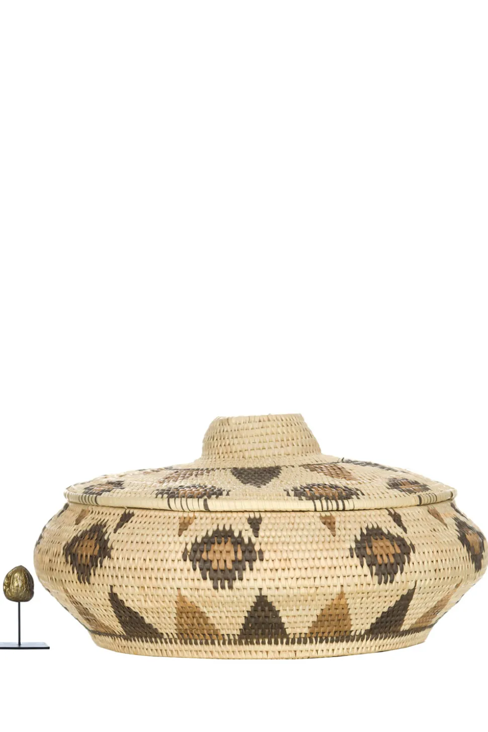 Printed Rattan Basket Faye - Low | Natural... | Little Soho Living | Little Soho