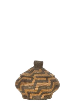 Printed Rattan Basket Grace - Small | Brown... | Little Soho Living | Little Soho
