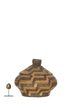 Printed Rattan Basket Grace - Small | Brown... | Little Soho Living | Little Soho