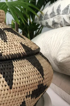 Printed Rattan Basket Jill - Small | Natural... | Little Soho Living | Little Soho