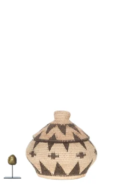Printed Rattan Basket Jill - Small | Natural... | Little Soho Living | Little Soho