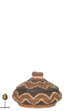 Printed Rattan Basket Norah - Small | Brown... | Little Soho Living | Little Soho