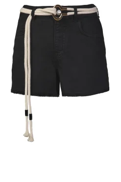 Raw-Edge Short With Belt Crocevie | Black... | Liu Jo | Little Soho