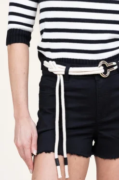 Raw-Edge Short With Belt Crocevie | Black... | Liu Jo | Little Soho